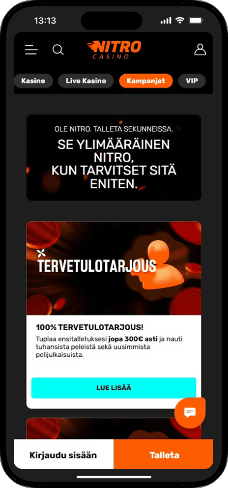 Nitro Casinon tarjoukset